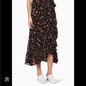 GANNI BLACK ELM GORGETTE WRAP SKIRT WOMEN - SIZE 38 GREAT CONDITION